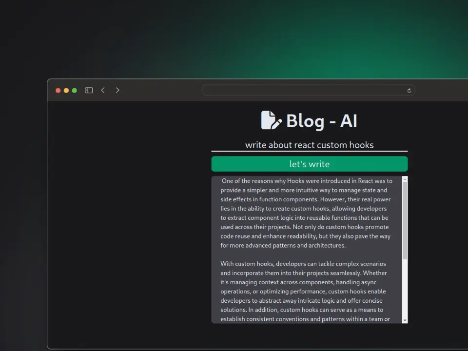 Captura de pantalla del proyecto Blog - AI